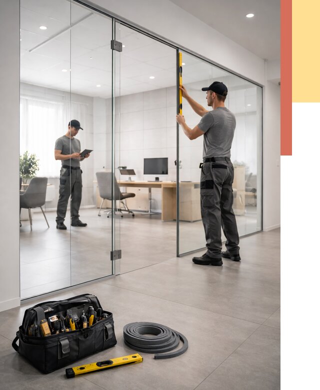 Цельностеклянные перегородки под ключ в Череповце от 9710 руб. — монтаж и цены | ОТДЕЛОЧНИК-Чрп