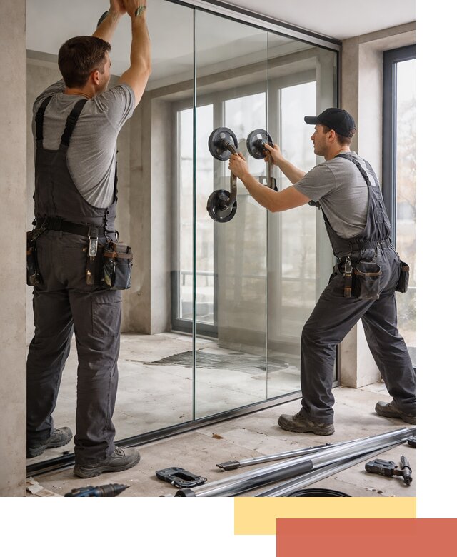 Цельностеклянные перегородки под ключ в Череповце