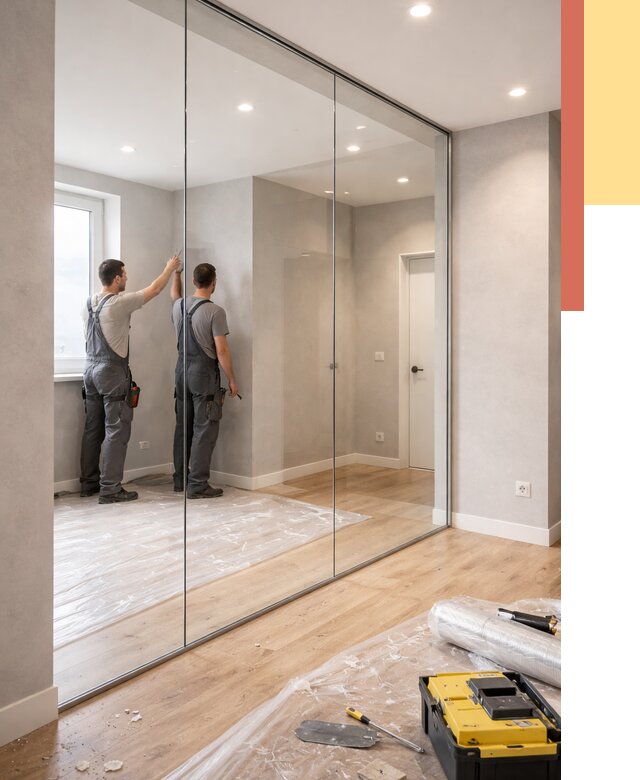 Безрамные стеклянные перегородки в Череповце — монтаж от 9710 руб. | ОТДЕЛОЧНИК-Чрп