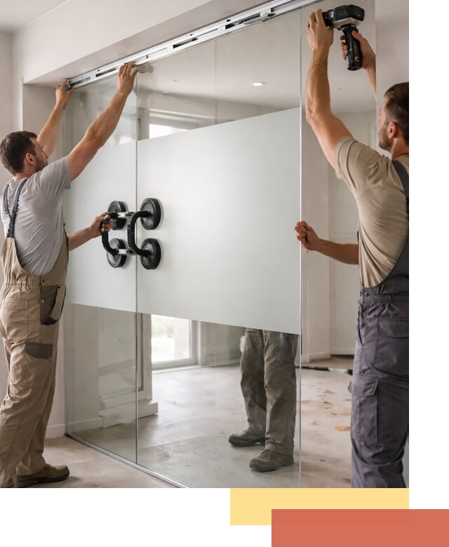 Матовые стеклянные перегородки под ключ в Череповце