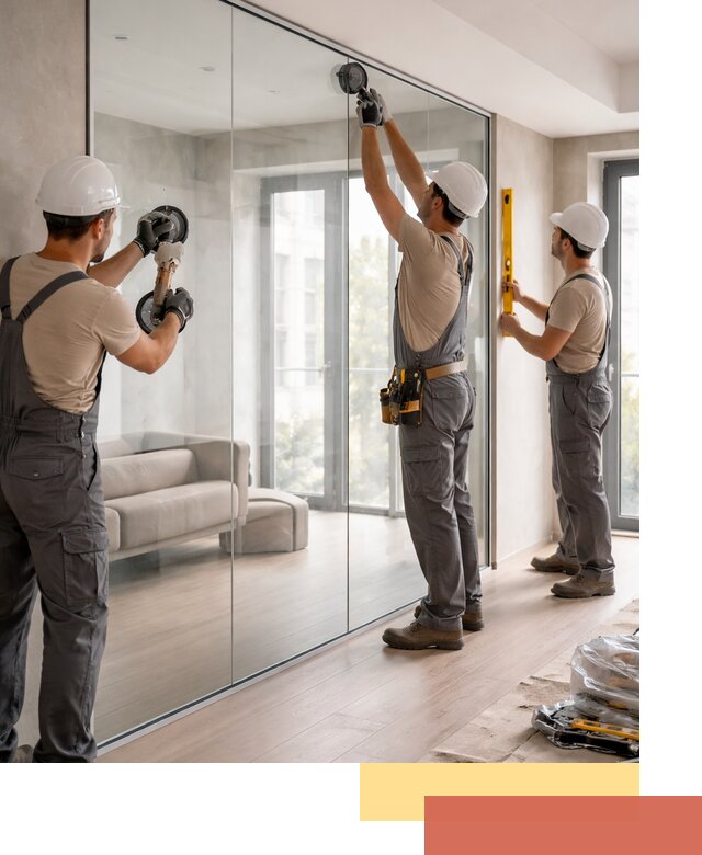 Перегородки из закаленного стекла в Череповце для офисов и квартир