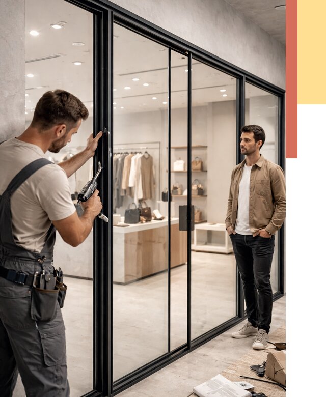 Стеклянные перегородки для магазинов в Череповце от 8381 руб. под ключ | ОТДЕЛОЧНИК-Чрп