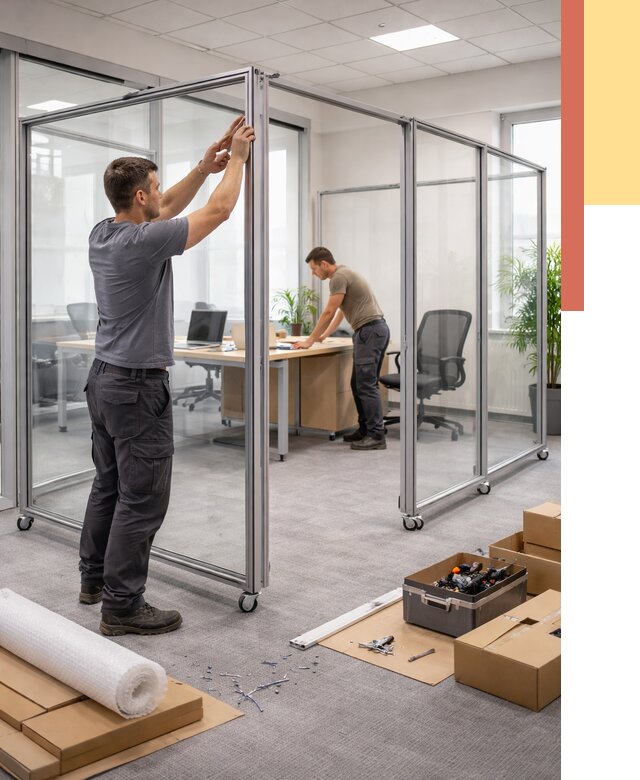 Мобильные офисные перегородки в Череповце от 12776 руб. — установка под ключ | ОТДЕЛОЧНИК-Чрп