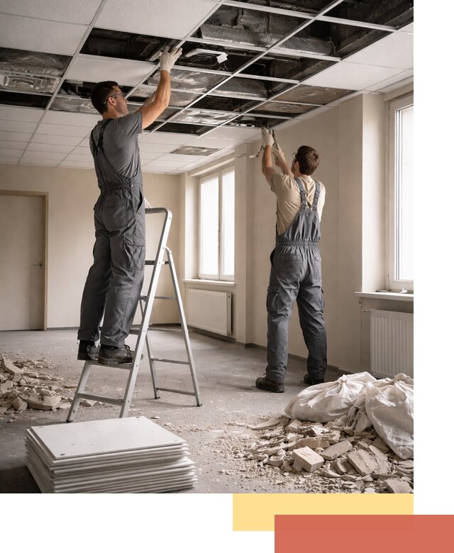 Демонтаж потолков Армстронг профессионально в Череповце