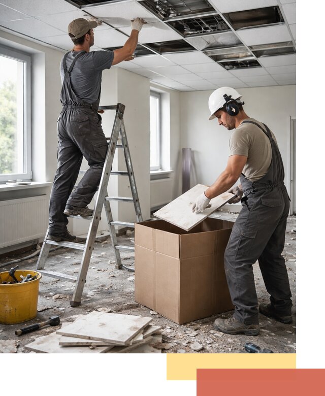 Демонтаж потолочной плитки в Череповце быстро и аккуратно