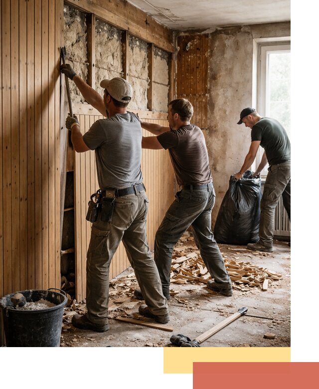 Демонтаж вагонки и вывоз материалов в Череповце