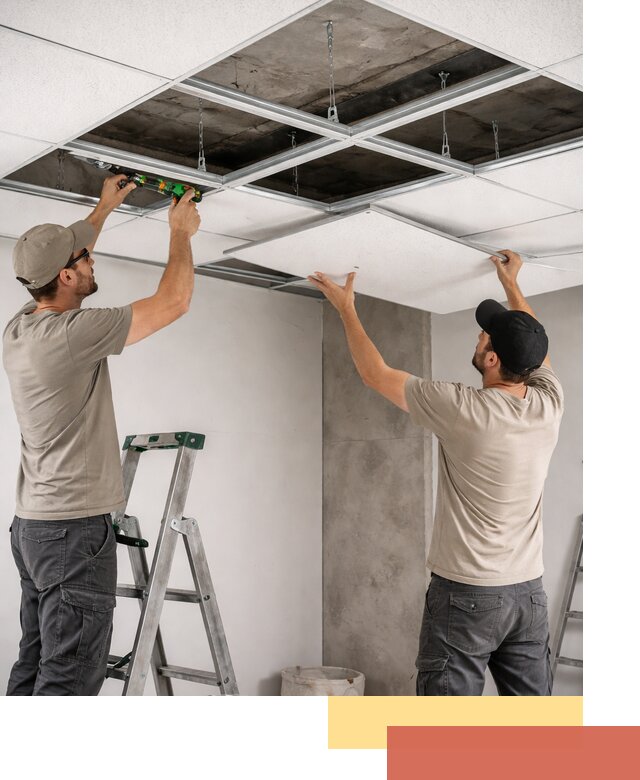 Монтаж потолка Армстронг под ключ в Череповце