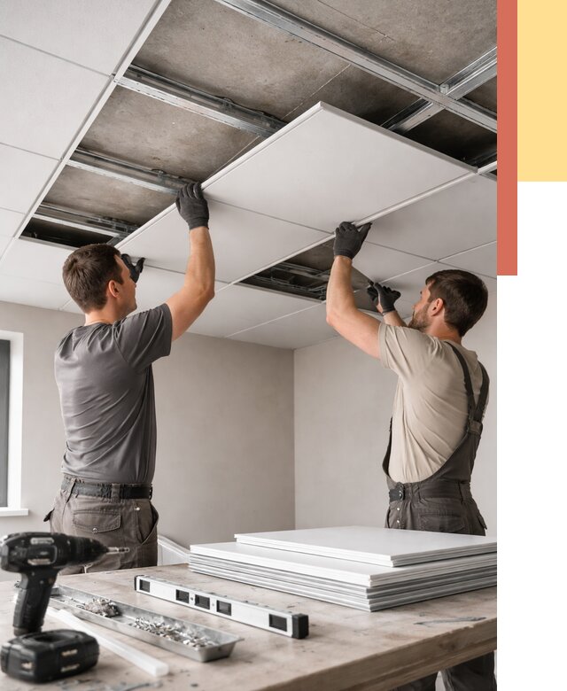 Монтаж кассетного потолка в Череповце от 4599 руб/м2 — установка и сборка | ОТДЕЛОЧНИК-Чрп