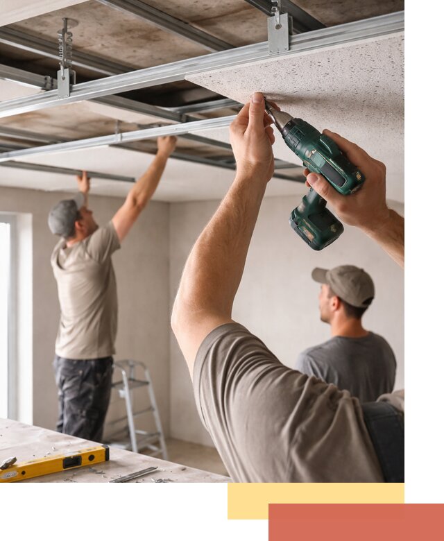 Монтаж акустического потолка в Череповце под ключ