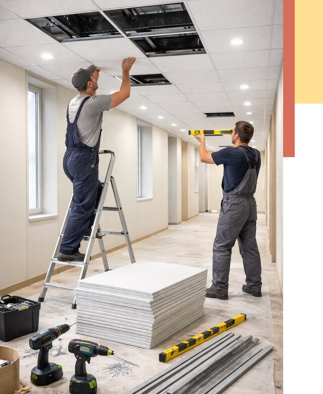 Ремонт потолка Армстронг в Череповце от 4599 руб. — быстро и недорого | ОТДЕЛОЧНИК-Чрп