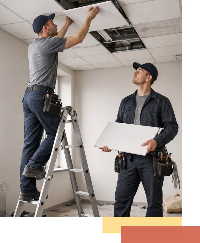 Обслуживание подвесного потолка в Череповце — ремонт и чистка