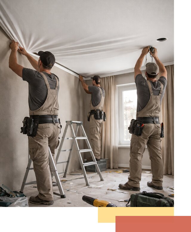 Монтаж матового натяжного потолка в Череповце качественно и быстро