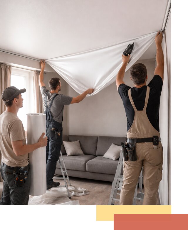 Монтаж сатинового натяжного потолка в Череповце качественно и быстро