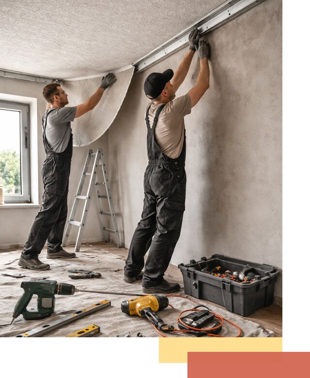 Монтаж фактурного натяжного потолка в Череповце качественно и быстро