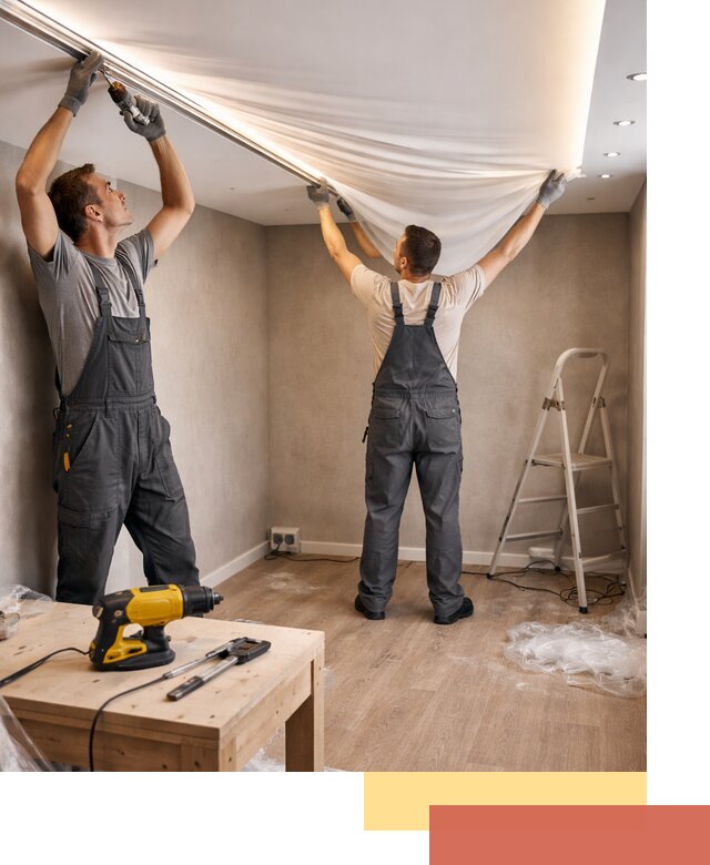 Монтаж натяжного потолка с подсветкой в Череповце цена и сроки