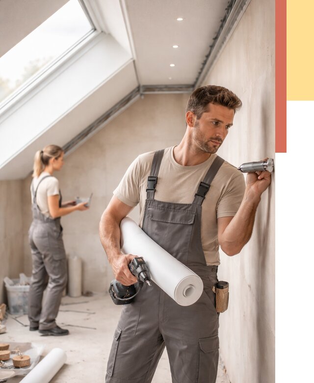 Монтаж натяжного потолка на мансарде в Череповце от 3577 руб. | ОТДЕЛОЧНИК-Чрп