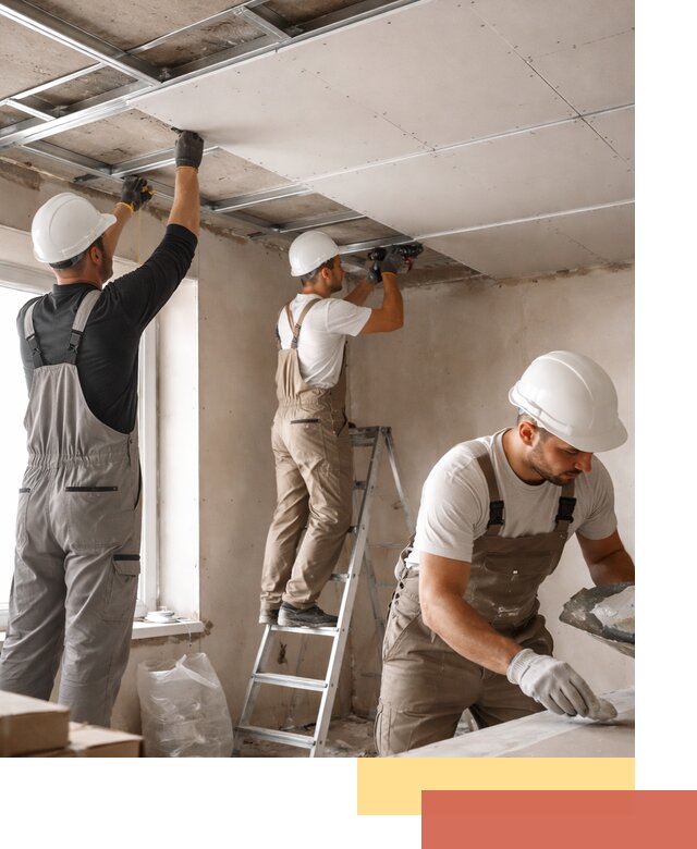 Одноуровневый потолок из гипсокартона в Череповце — монтаж и отделка