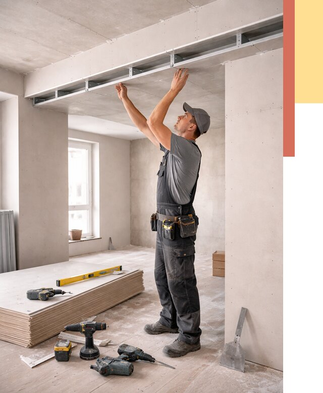 Потолок из гипсокартона с нишей в Череповце от 1278 руб. под ключ | ОТДЕЛОЧНИК-Чрп