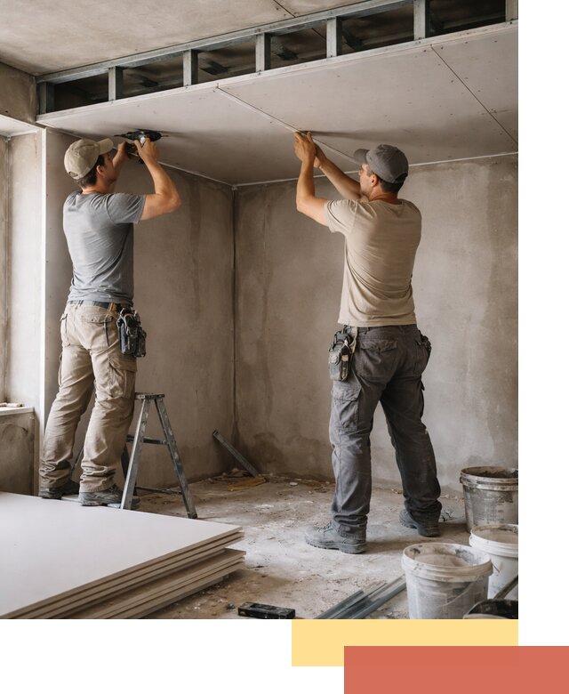 Короб из гипсокартона на потолке под ключ в Череповце