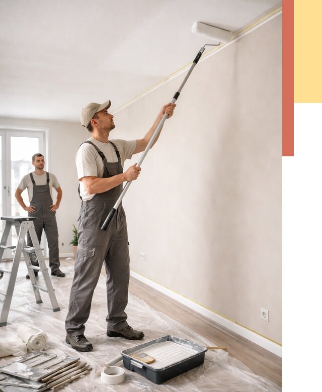 Покраска потолка из гипсокартона в Череповце от 4599 руб./м2 — услуги под ключ | ОТДЕЛОЧНИК-Чрп