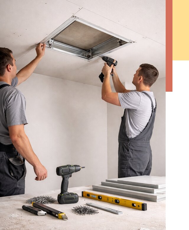 Установка люка в потолок ГКЛ в Череповце от 2555 руб. под ключ | ОТДЕЛОЧНИК-Чрп