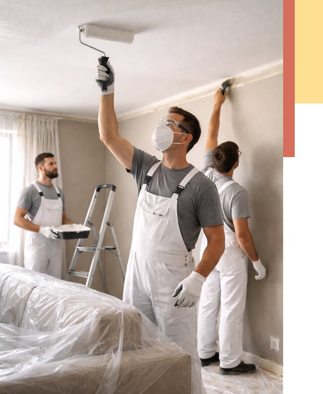 Покраска потолка водоэмельсионной краской в Череповце от 2249 руб/м² — услуги под ключ | ОТДЕЛОЧНИК-Чрп