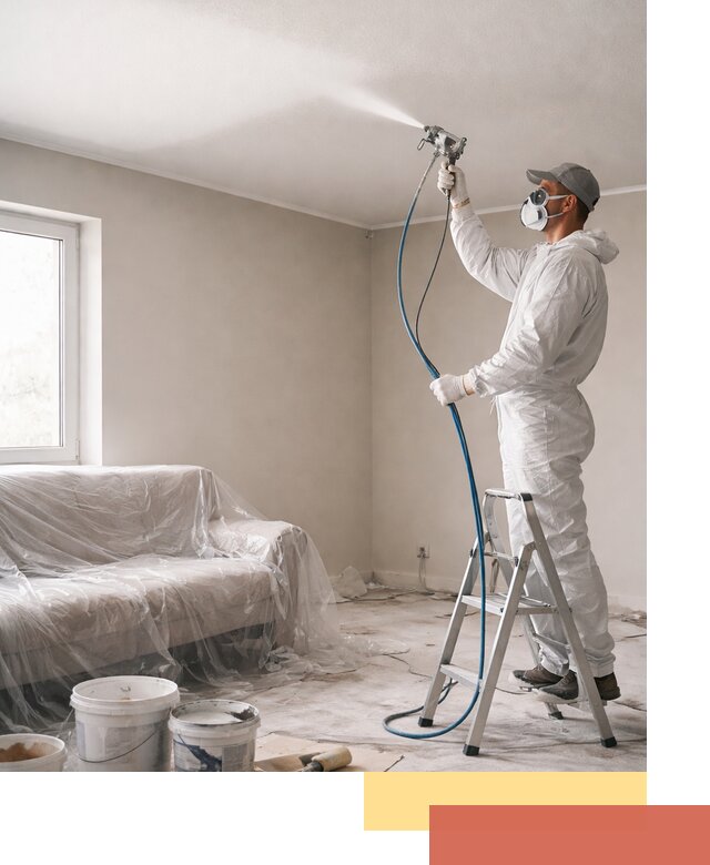 Покраска потолка краскопультом в Череповце быстро и качественно