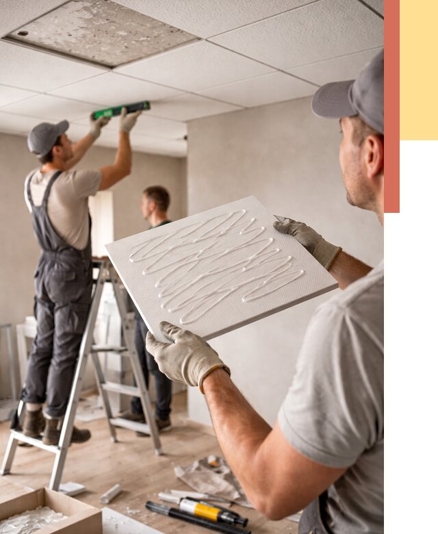 Монтаж потолочной плитки в Череповце от 4599 руб. — быстро и недорого | ОТДЕЛОЧНИК-Чрп