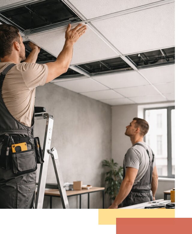 Монтаж потолочной плитки в Череповце качественно и в срок