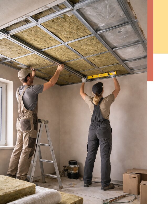 Шумоизоляция потолка в Череповце от 1278 руб. под ключ — услуги ОТДЕЛОЧНИК-Чрп