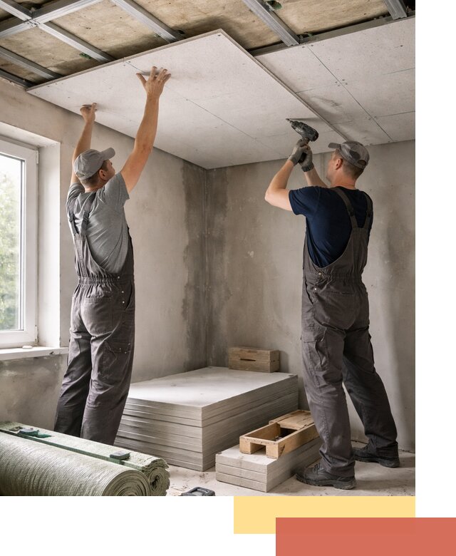 Шумоизоляция потолка панелями ЗИПС в Череповце